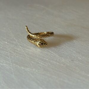 Gold Snake Ring for Reptile Enthusiasts